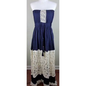 HWA Apparel Anthropologie Women's Lace Inset Maxi Dress Size M